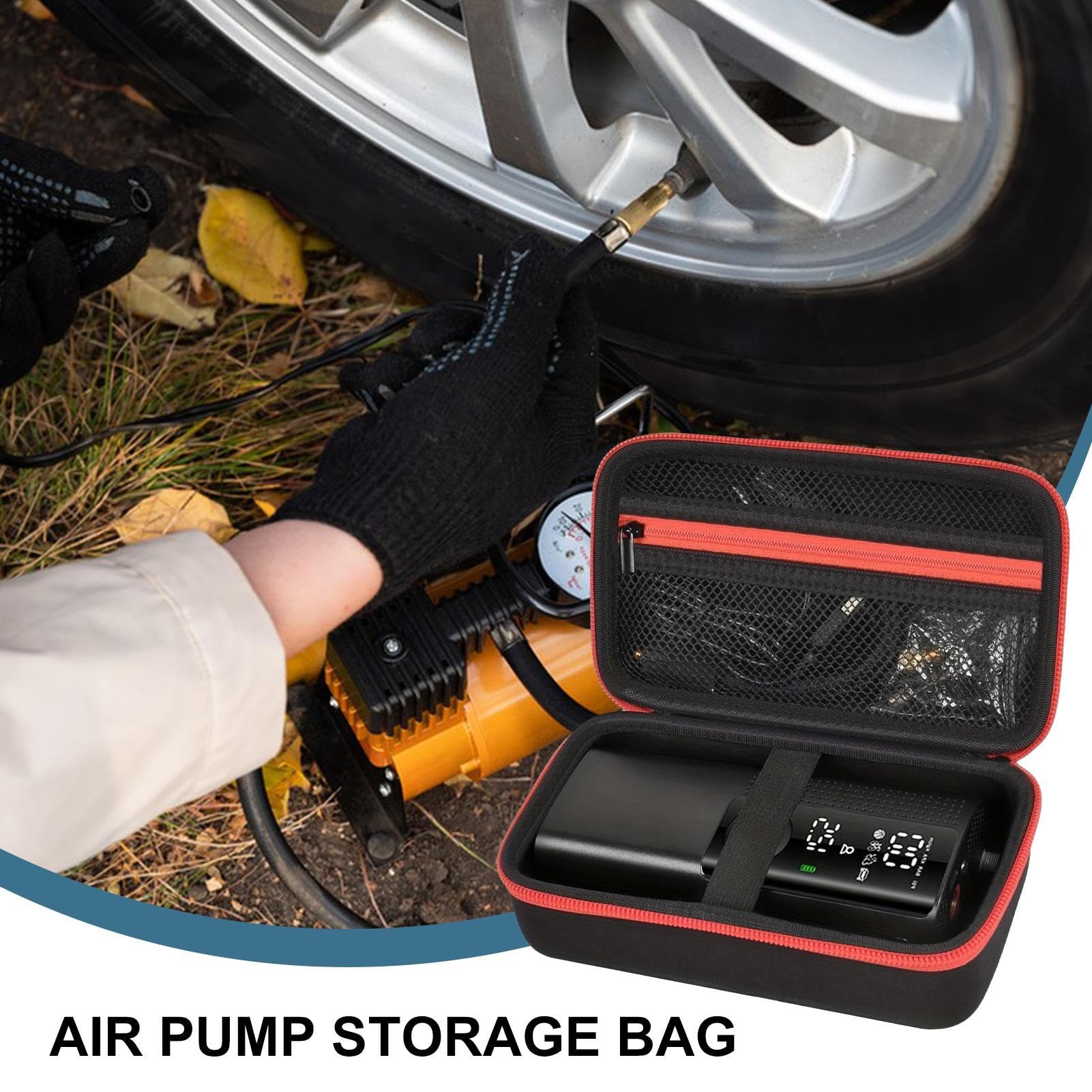 Bolsa de almacenamiento portátil para compresor de aire, bolsa de transporte impermeable para bomba de aire, accesorios versátiles de reparación de automóviles, soporte inflador para viajes por