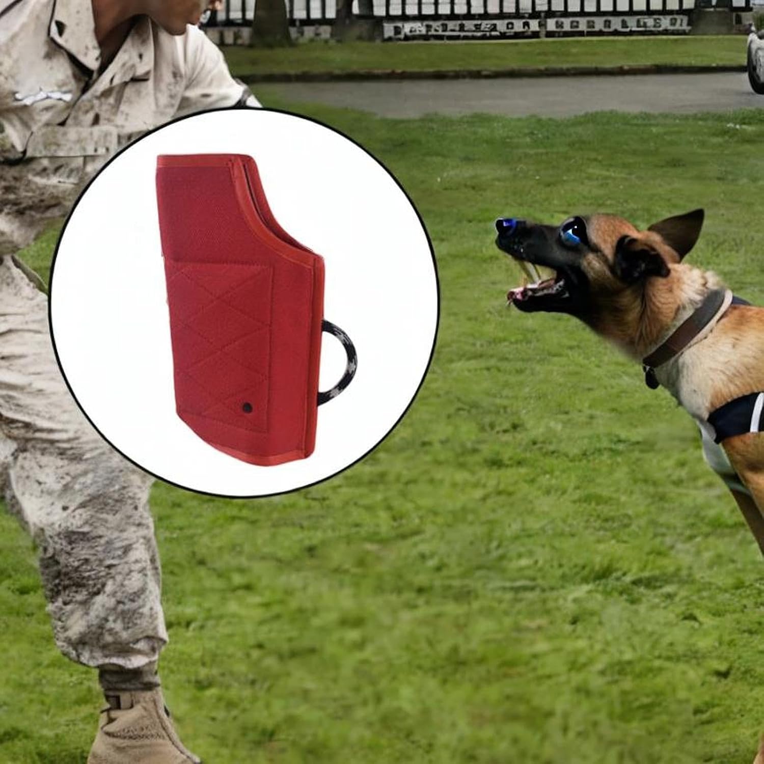 Dog Training Bite Sleeve Sturdy Handle Professional Thick Bite Resistant Training Equipment for Biting Puppy Biting Playing, Red
