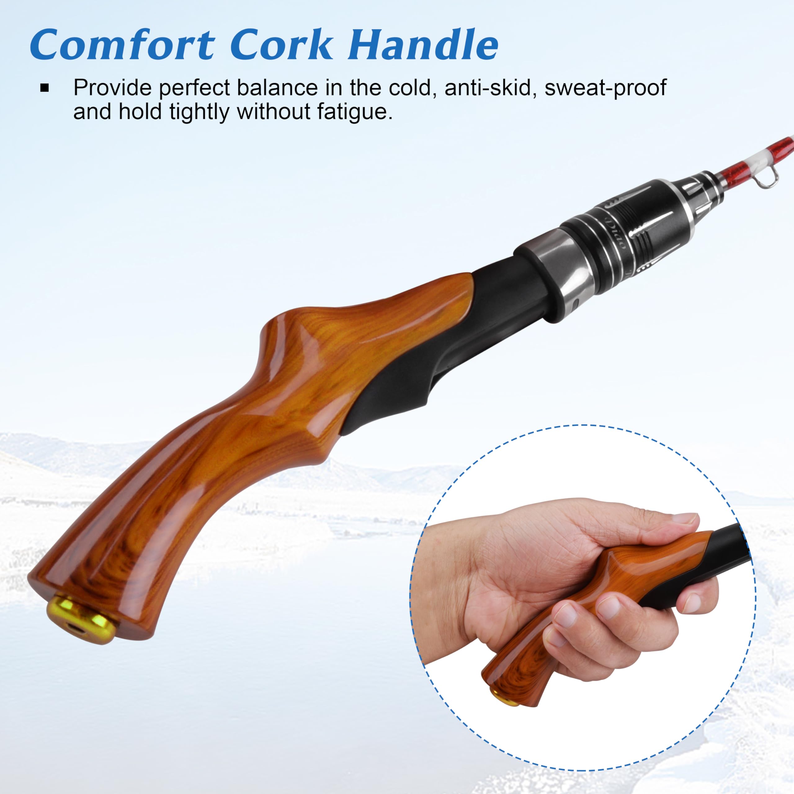 Amazon.com : Ice Fishing Rod Ultralight Light Fast Action Spinning Rods Ice  Fishing Pole Winter Ice Fishing Gear for Walleye Perch Panfish Trout :  Sports & Outdoors