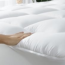 YUGYVOB Mattress Topper Queen, Pillow Top Cooling Mattress Pad with 8"-20" Deep Pocket, 600GSM Thick Bed Topper Mattress Cover Protector, Quilted Down Alternative Fill, 60 * 80 Inch