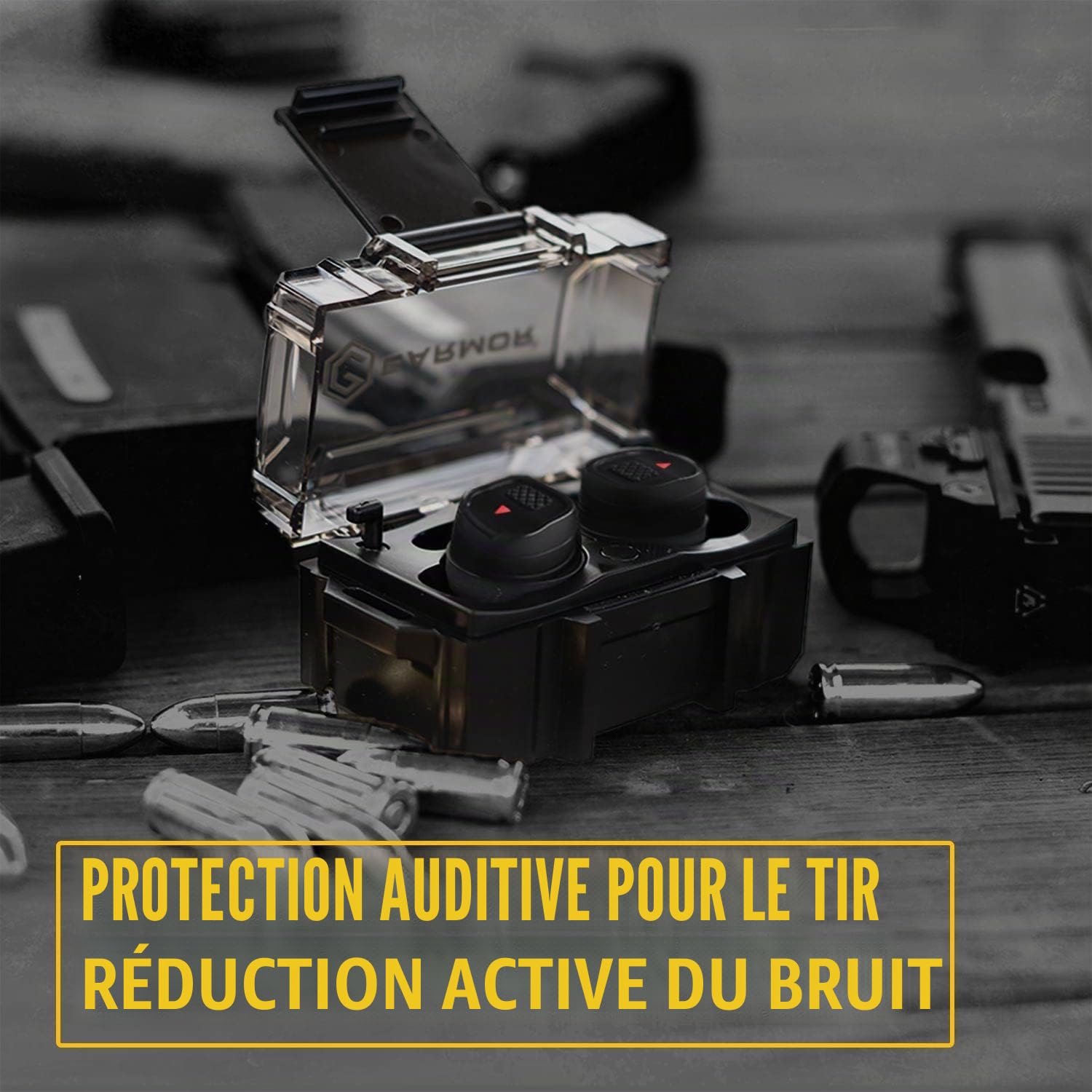 Earmor OPSMEN M20T Bouchons d'Oreilles Électriques pour Tir et Chasse - NRR 26 dB BT 5.3 Protection Auditive Active avec Réduction du Bruit - Champ de Tir, Noir