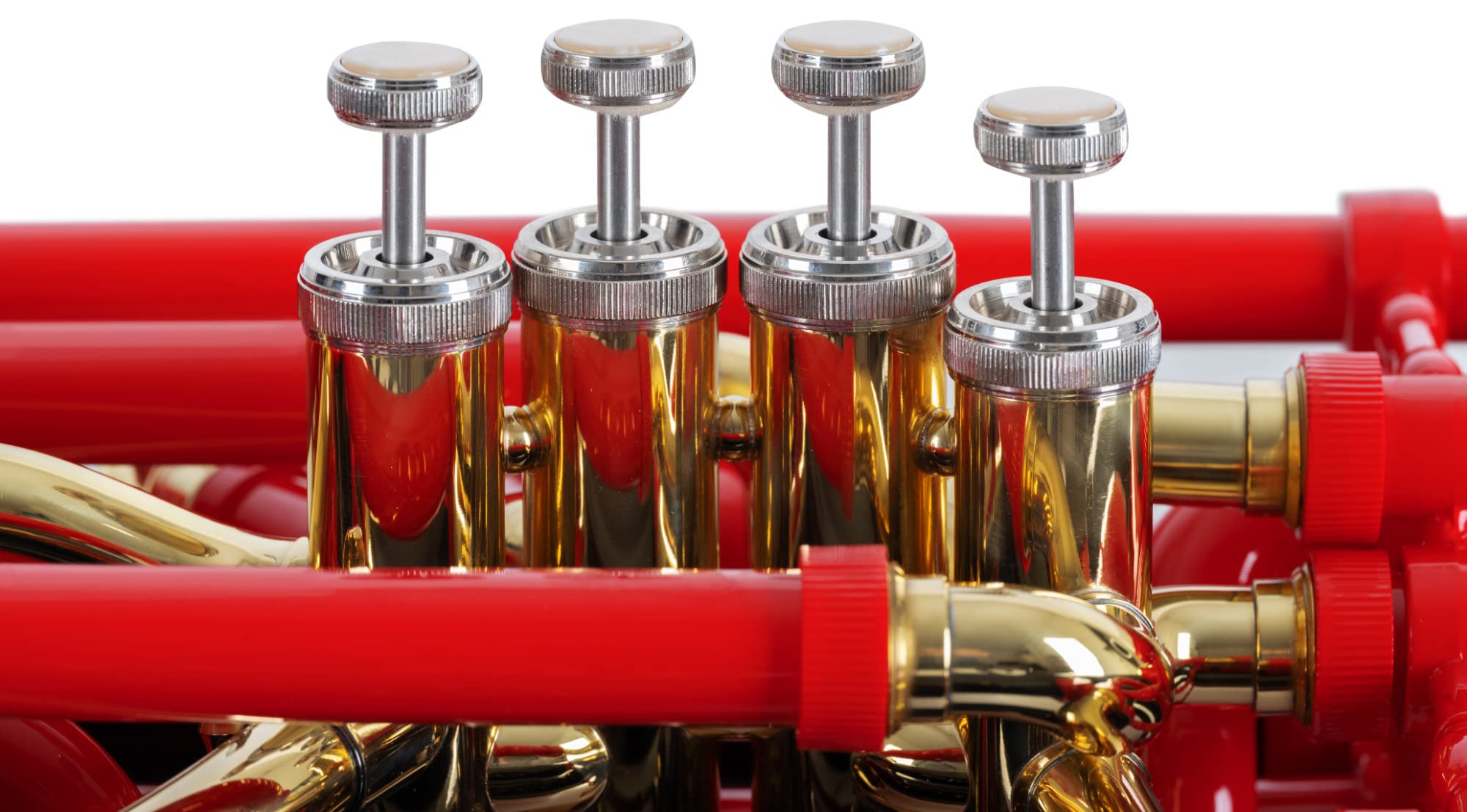 Classic Cantabile MardiBrass Deutschland Tuba Bb - Extrem leicht & sehr stabil - Material Korpus: ABS Kunststoff - Mundrohr & Maschine: Messing - Gigbag & Mundstück - Farbe: Schwarz Rot Gold