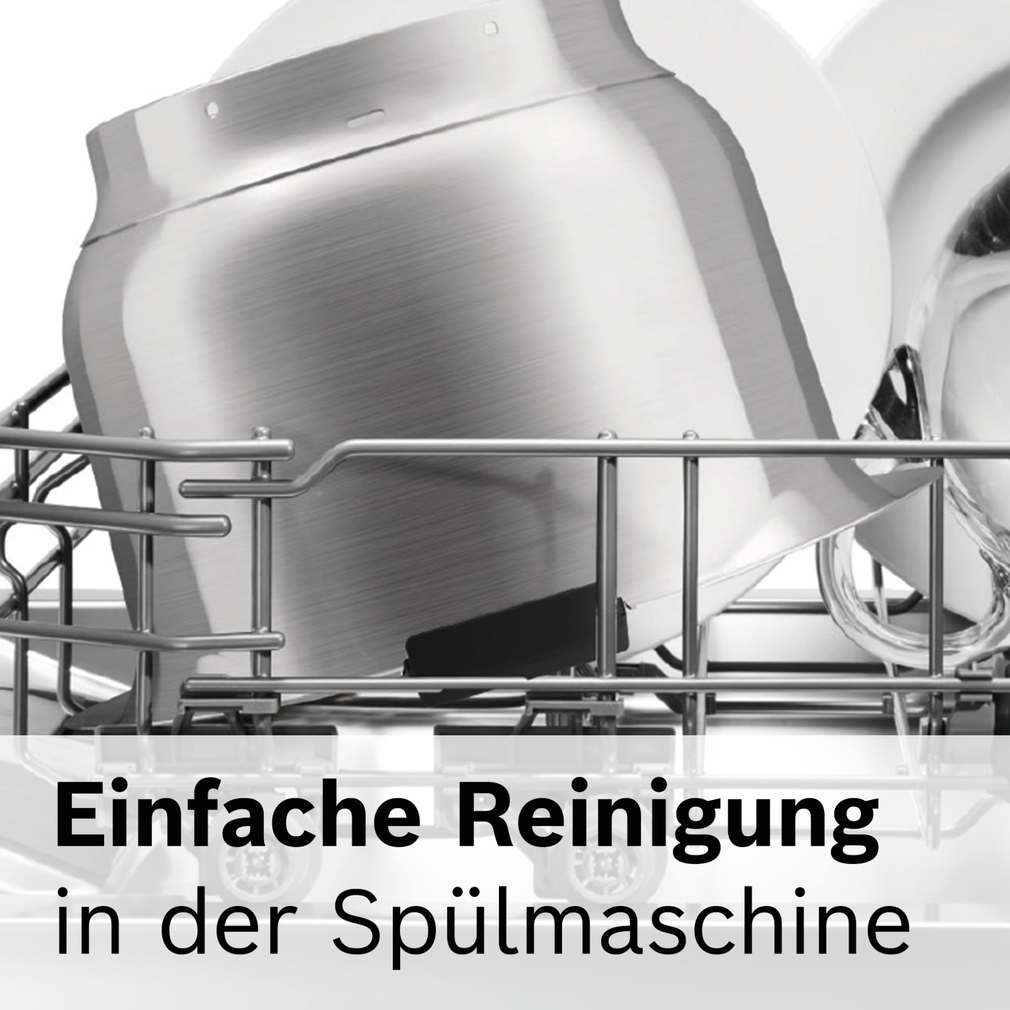 Bosch Edelstahl-Rührschüssel MUZS2ER, Zubehör passend für Küchenmaschine Serie 2, 3,8 Liter, spülmaschinenfest, robust, lebensmittelecht