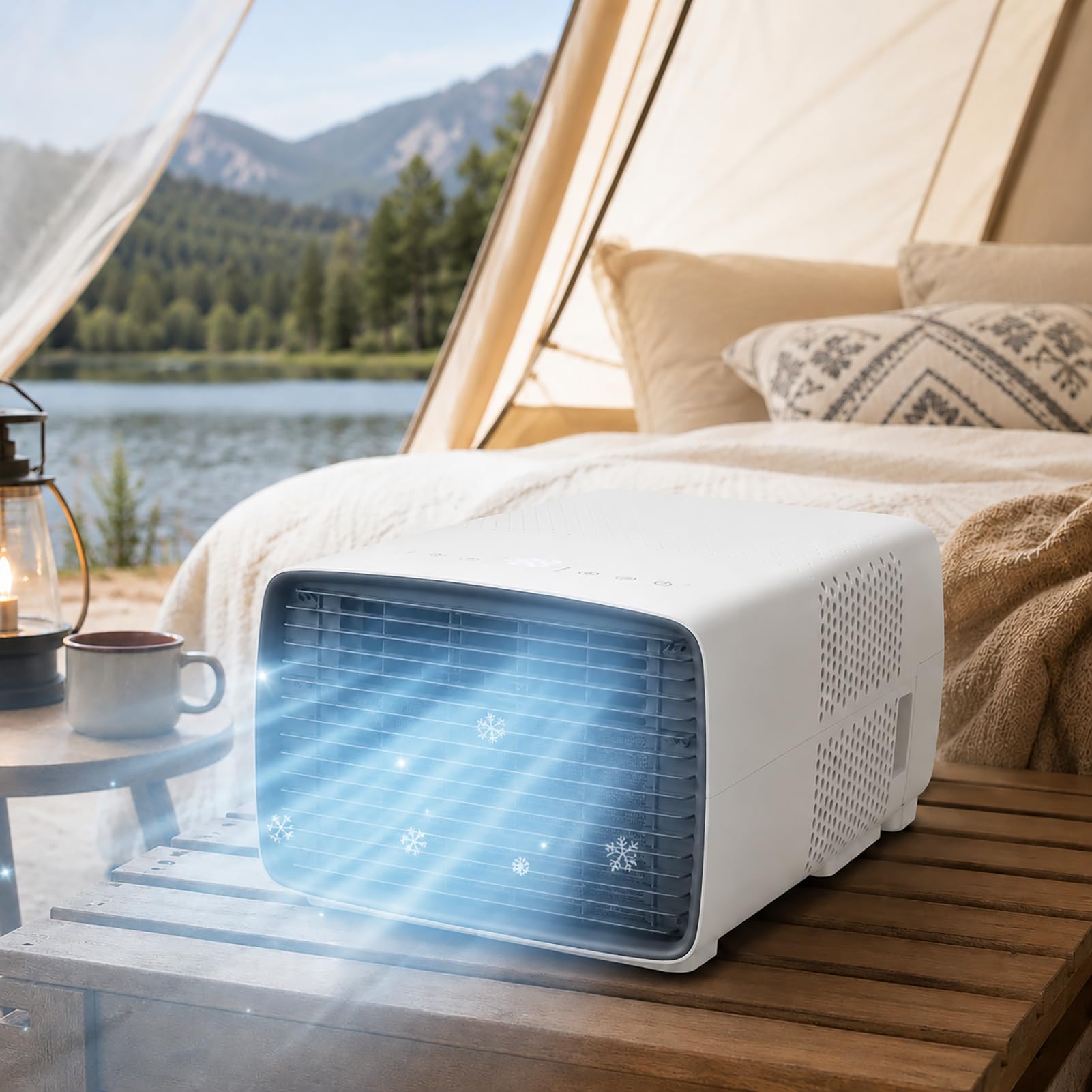 Portable RV Air Conditioner 2700 BTU, Mini Camper AC with Real Compressor, 280W Low Consumption, 45dB Quiet Sleep Mode, Cooling Dehumidifier Fan, Remote Control Timer for Motorhome and Camping