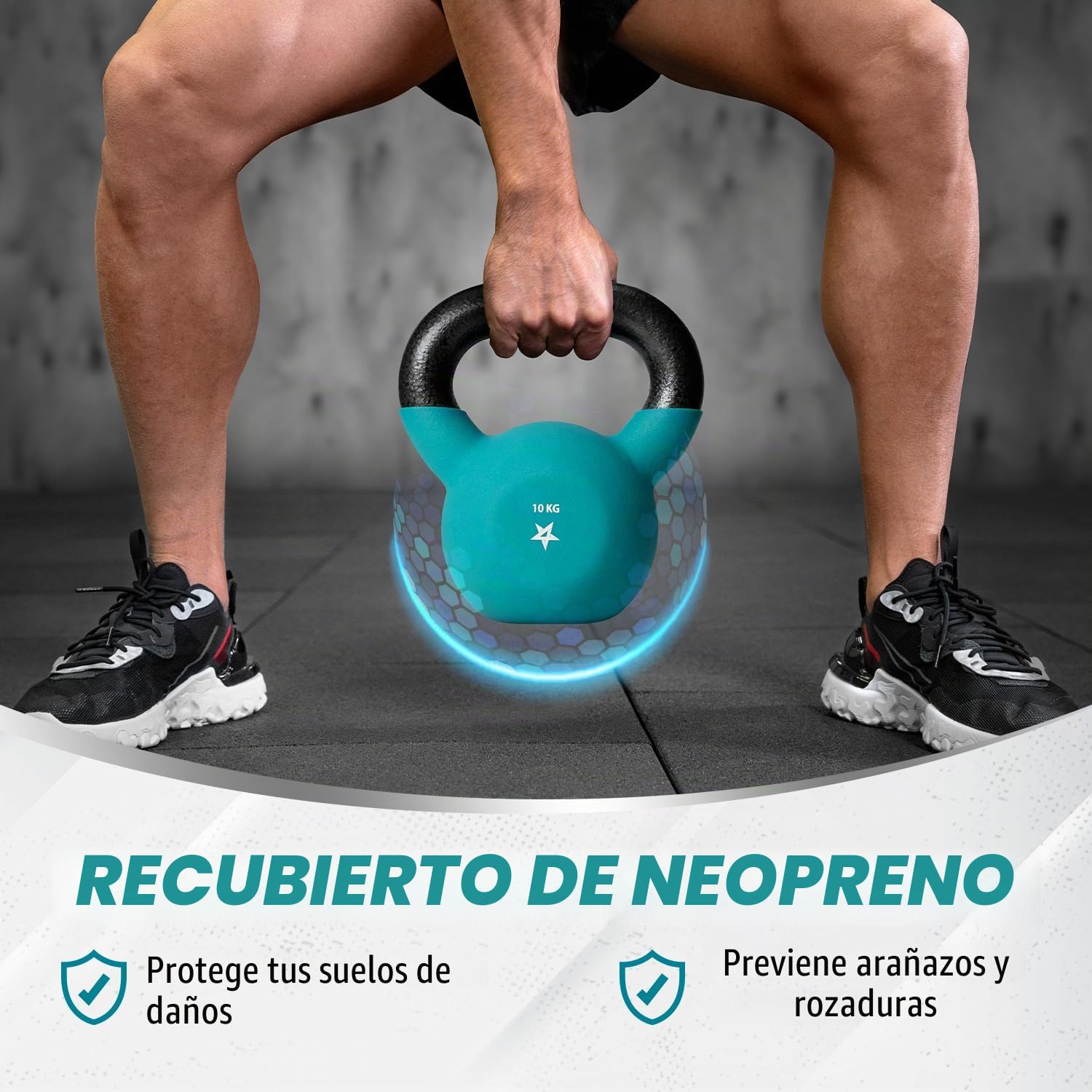 Yes4All Kettlebell de Neopreno de 2 kg a 20 kg, Pesas Rusas para Entrenamiento de Fuerza, Equipo de Entrenamiento en Casa con Agarre Seguro, Equipo de Ejercicio, Multicolor, Unidad
