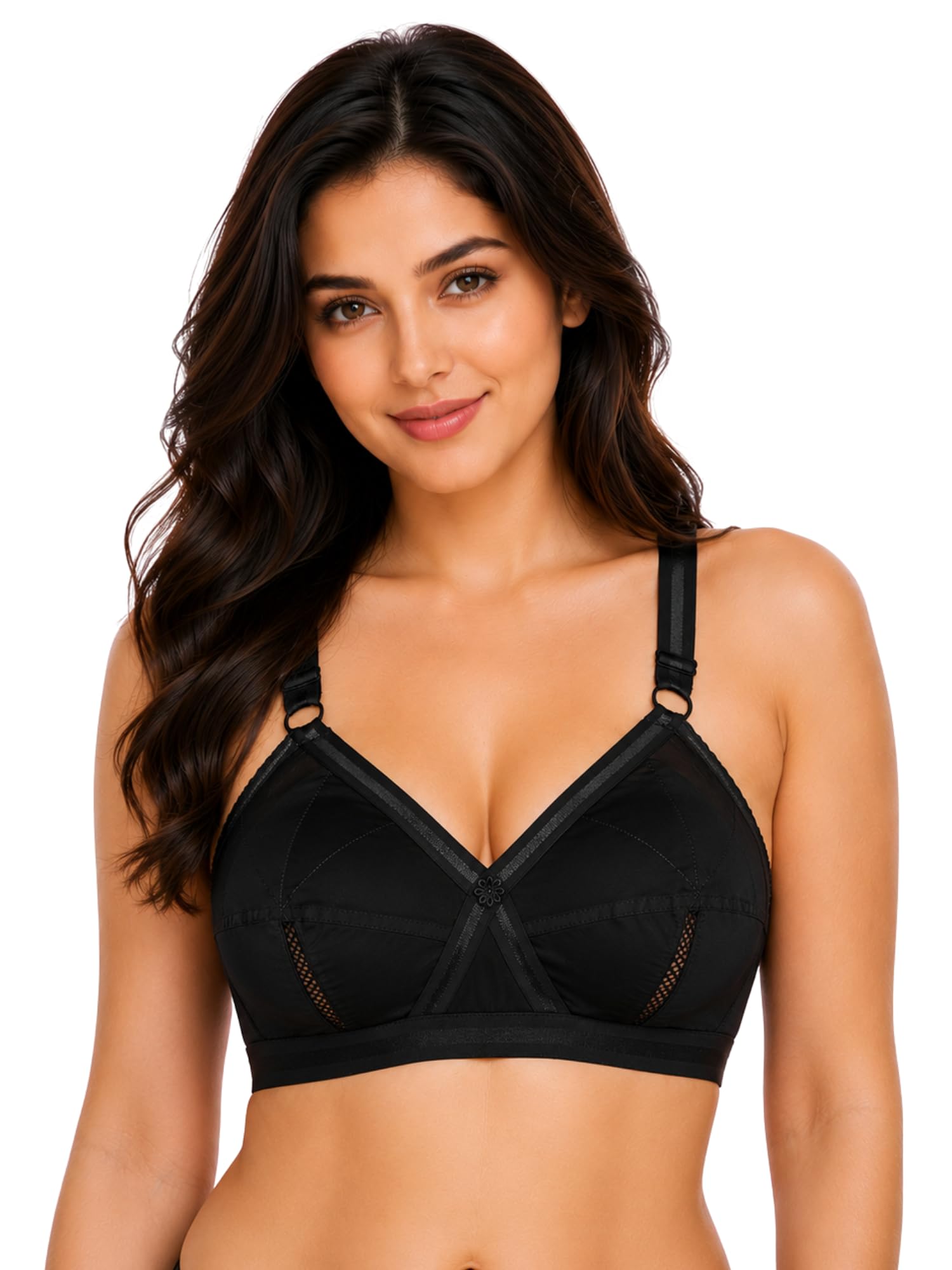 sona Perfecto Cotton Bra for Woman Full Coverage Non Padded Everyday Wirefree Pack of-picture-31