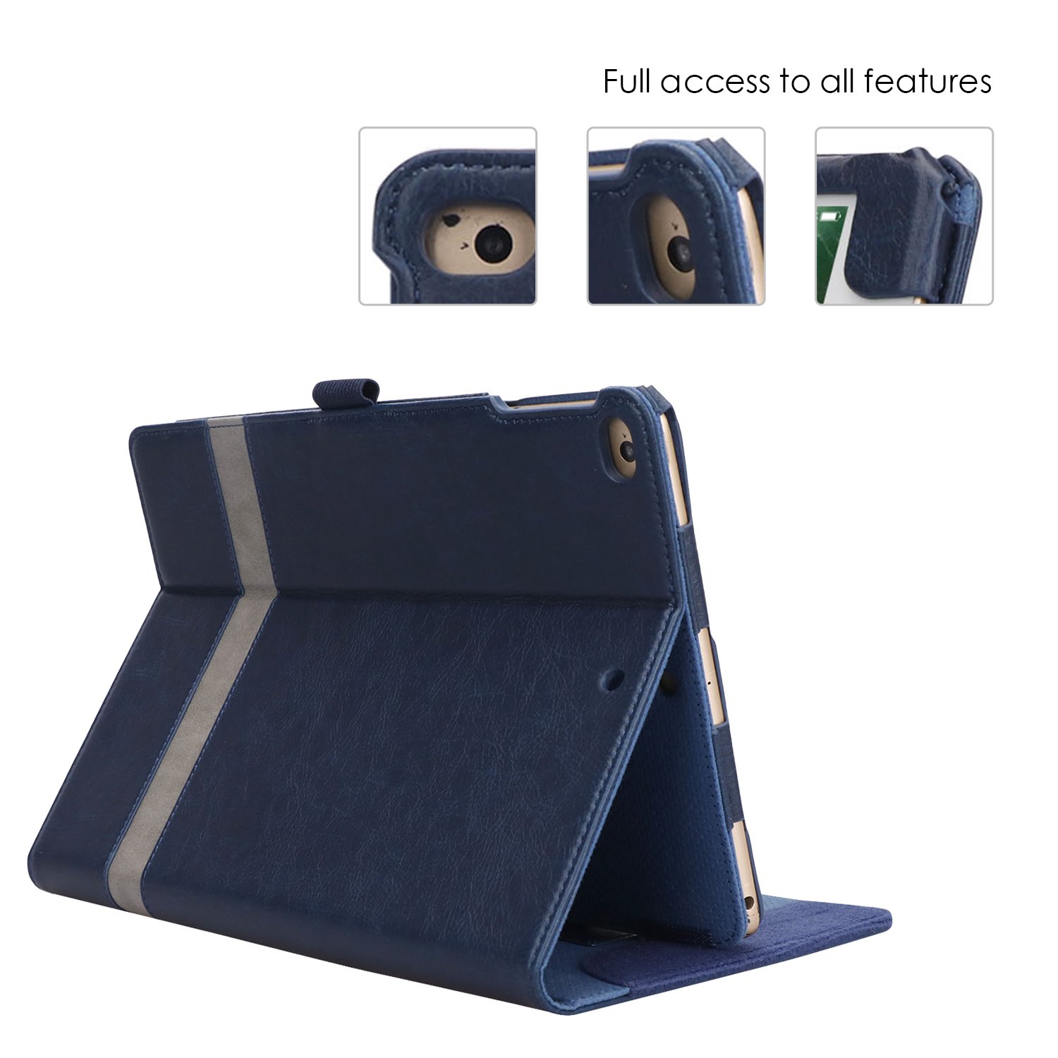 Per IPad 9.7 Pollici 2018 2017  6a E 5a Generazione  / IPad Air 2 Ipad Air Custodia Antiurto Leggera Sottile Protettiva Folio Cover Blu Navy~p109245489 - Foto 10