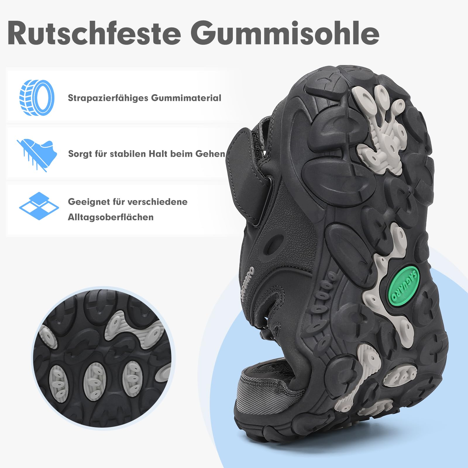 SAGUARO Herren Damen Sandalen Bequem Atmungsaktiv Outdoor Sport Trekking & Wandersandalen