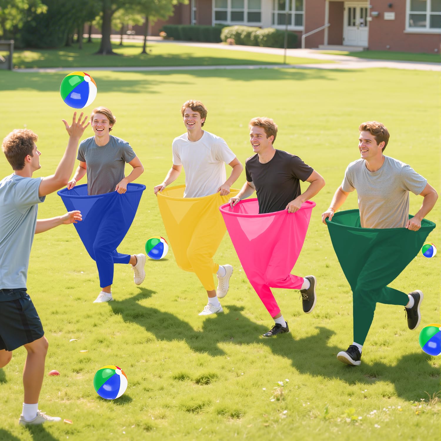 FUHSY Pantaloni da nonna per giochi per nonna, per adulti, con palline rimbalzanti e pompa ad aria (colori casuali), per riunioni di famiglia, feste di compleanno