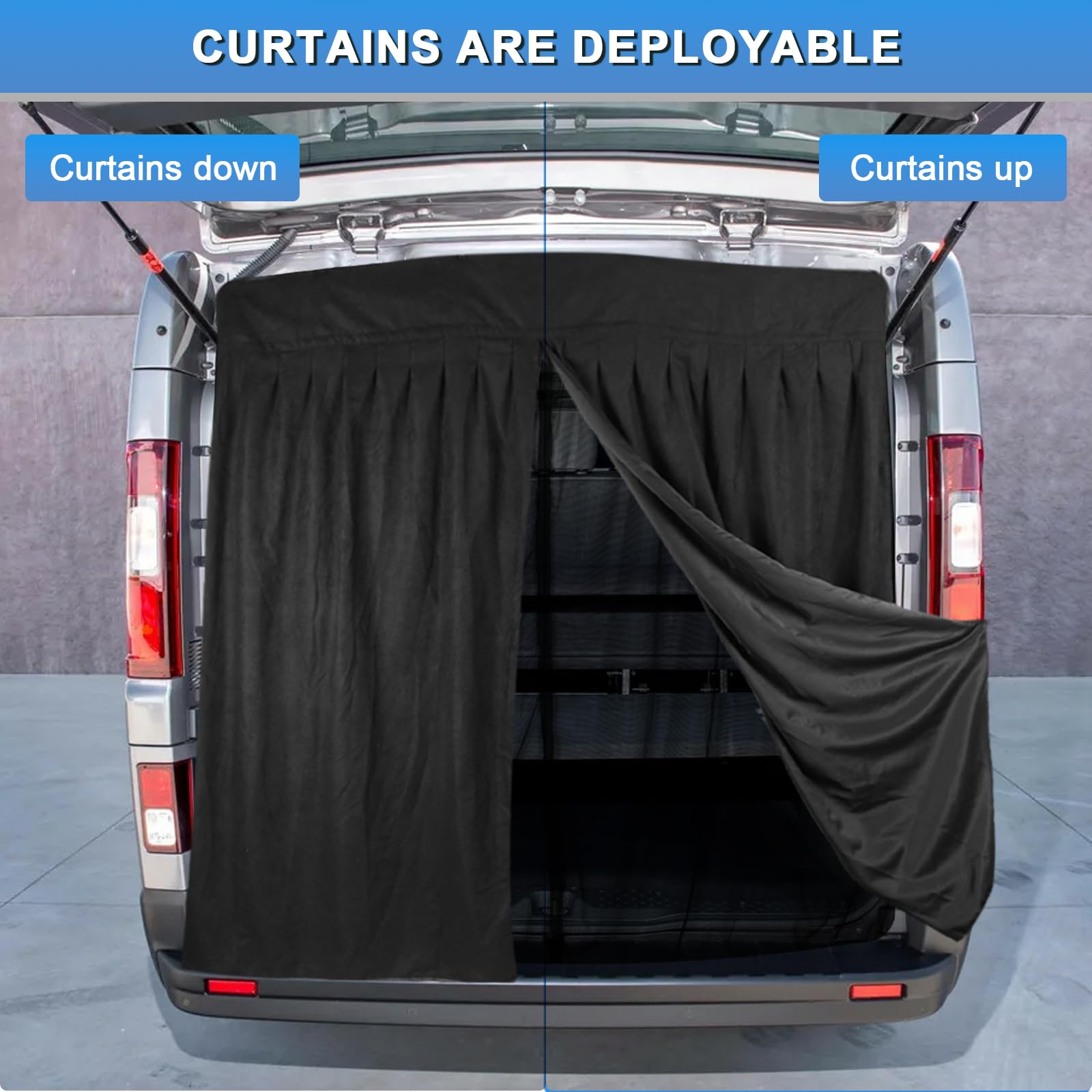 ZWPARTS Magnetischer Van Insektenschutz Maßgeschneidert für Ford Transit Custom H1 Low Roof Heckklappe, Zweischichtig Auto Insektennetz Moskitonetze für Heckklappe