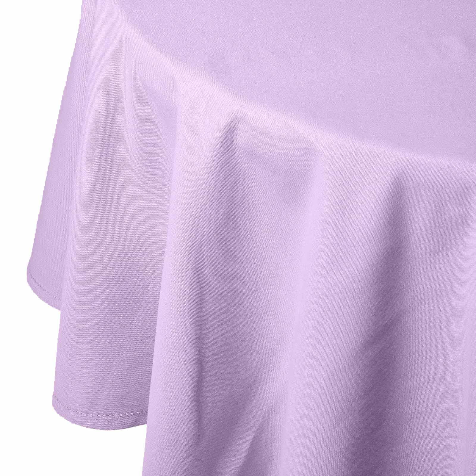 Homescapes (178 Cm Round, ) Plain Cotton Tablecloth Purple
