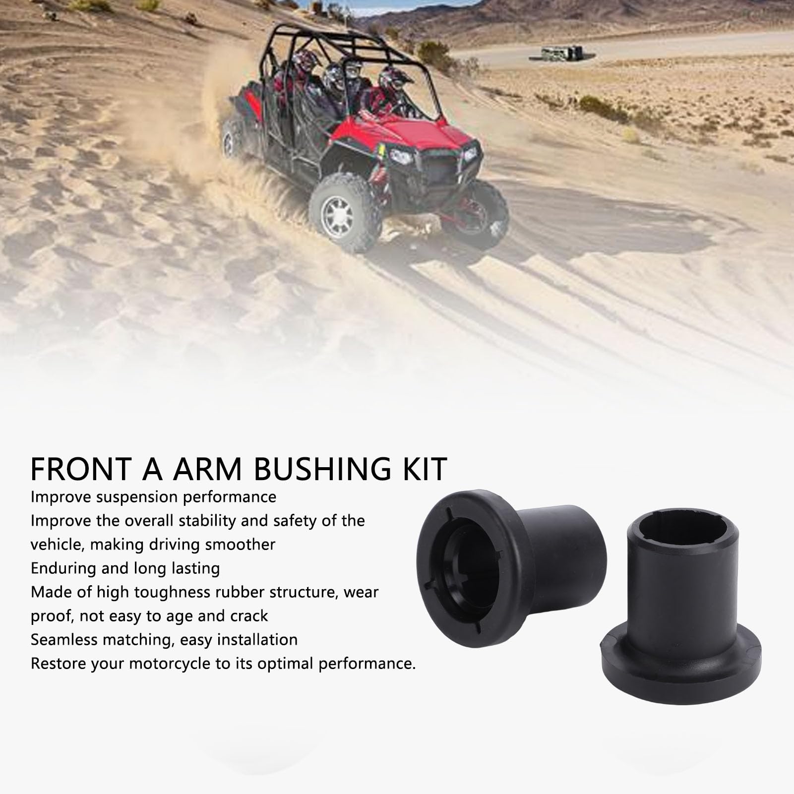 24-teiliges Vorderes A-Arm-Buchsen-Set, Gummi-Vorderradaufhängung, Langes Buchsen-Set für den A-Arm, Ersatz für PolarisRanger Xp 700 4X4 Efi 2006–2008