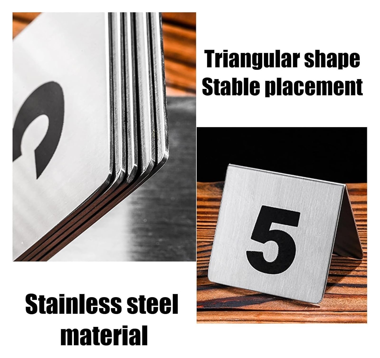 Tischnummern, Tischschilder mit doppelseitigen schwarzen Zahlen, Tischkarten, ideal for rustikale Empfänge, Bankette, Cafés, Restaurants(1 to 50)