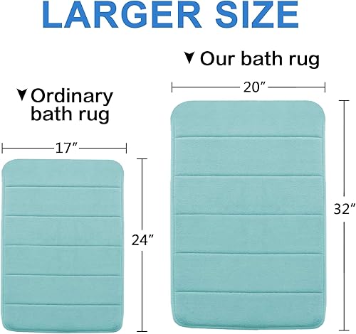 Miniatura 2 de Flamingo P - alfombrillas de baño de espuma viscoelástica antideslizante de lujo, diseño de rayas tipo paquete