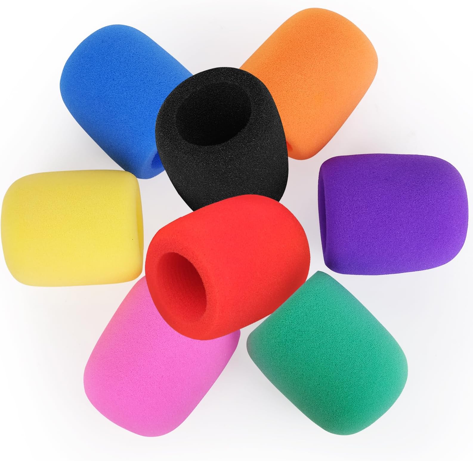 ChromLives Colorful Microphone Cover Microphone Windscreen Foam Cover Top Grade 8 Pack