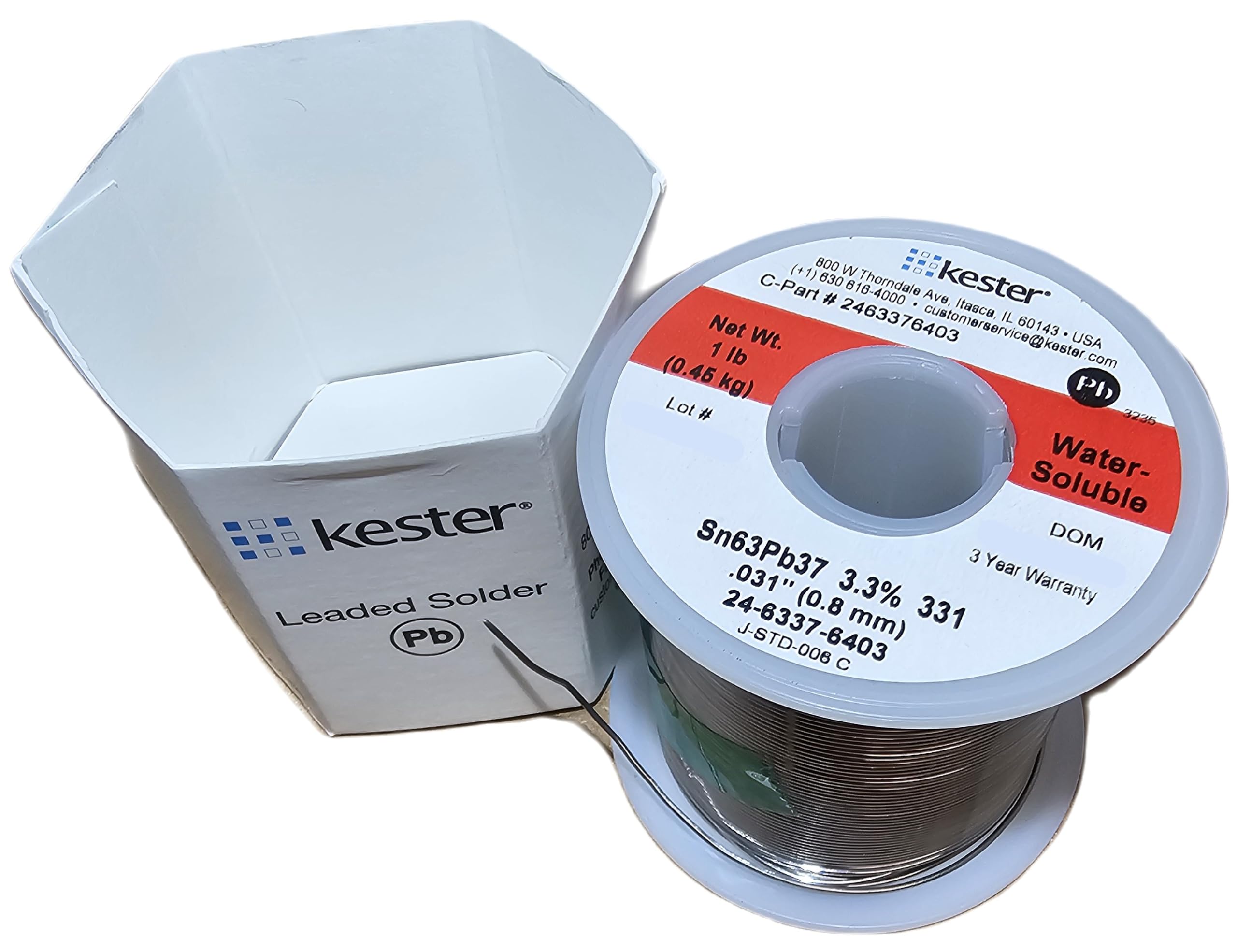 Kester 331 Organic Core Solder 63/37 .031 1 lb. Spool by NTE Electronics (1)