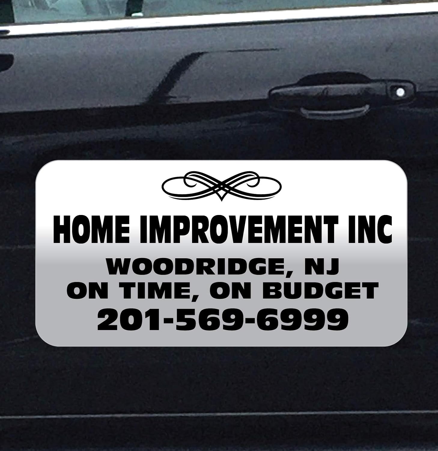 Vehicle Magnets Sign with Custom Lettering 12" X 24" (Set of 2) - Landscape, Construction, Handy Man, Plumbing, Car Repair Shop - DESIGN-4 - Magnetic Car Sign - 30mil Thickness - Rounded Corner Design