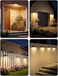 6 Pack lumières de résistance solaire avec capteur de mouvement pour la cour de pont de patio 3 Modes d'éclairage, extérieur IP65 Imperméable, 3000K/120 Lumens, blanc chaud, 20 Heures LED Éclairage, lumières de potager led