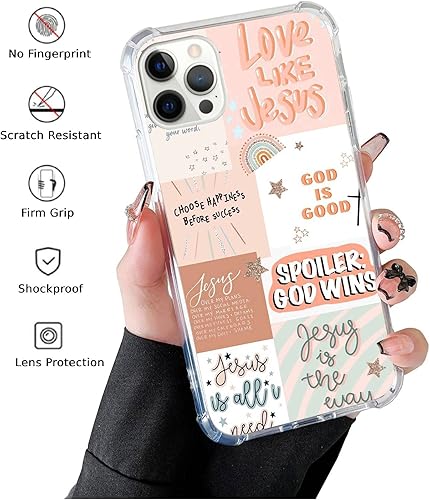 Miniatura 2 de Funda de teléfono con collage bohemio de Jesús compatible con iPhone 11 Pro Max, funda cristiana con collage de citas para niñas, mujeres y hombres,
