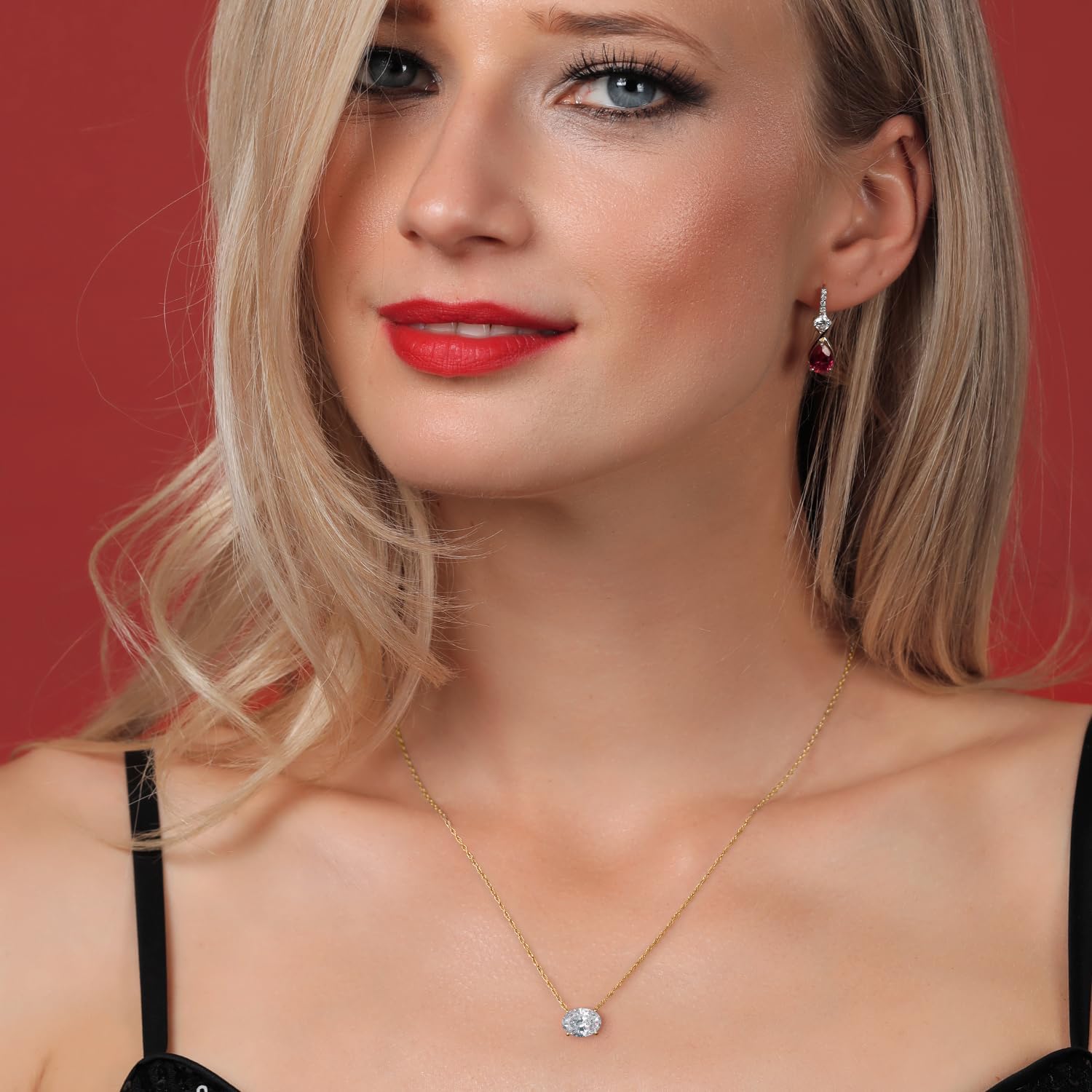 Gem Stone King 1.50 Cttw Oval Cut 14K Yellow Gold IGI Certified Lab Grown Diamond Pendant Necklace | F-G Color | VS1 Clarity | Gold Necklace For Women | 18 Inch Chain - Image 3