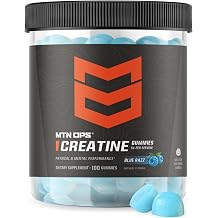 MTN OPS Creatine Gummies, 5g Creatine Monohydrate, Blue Razz, 100 Ct | Creatine Monohydrate, 5g Creatine Per Serving, Muscle Strength & Recovery, Blue Razz, 100 Gummies