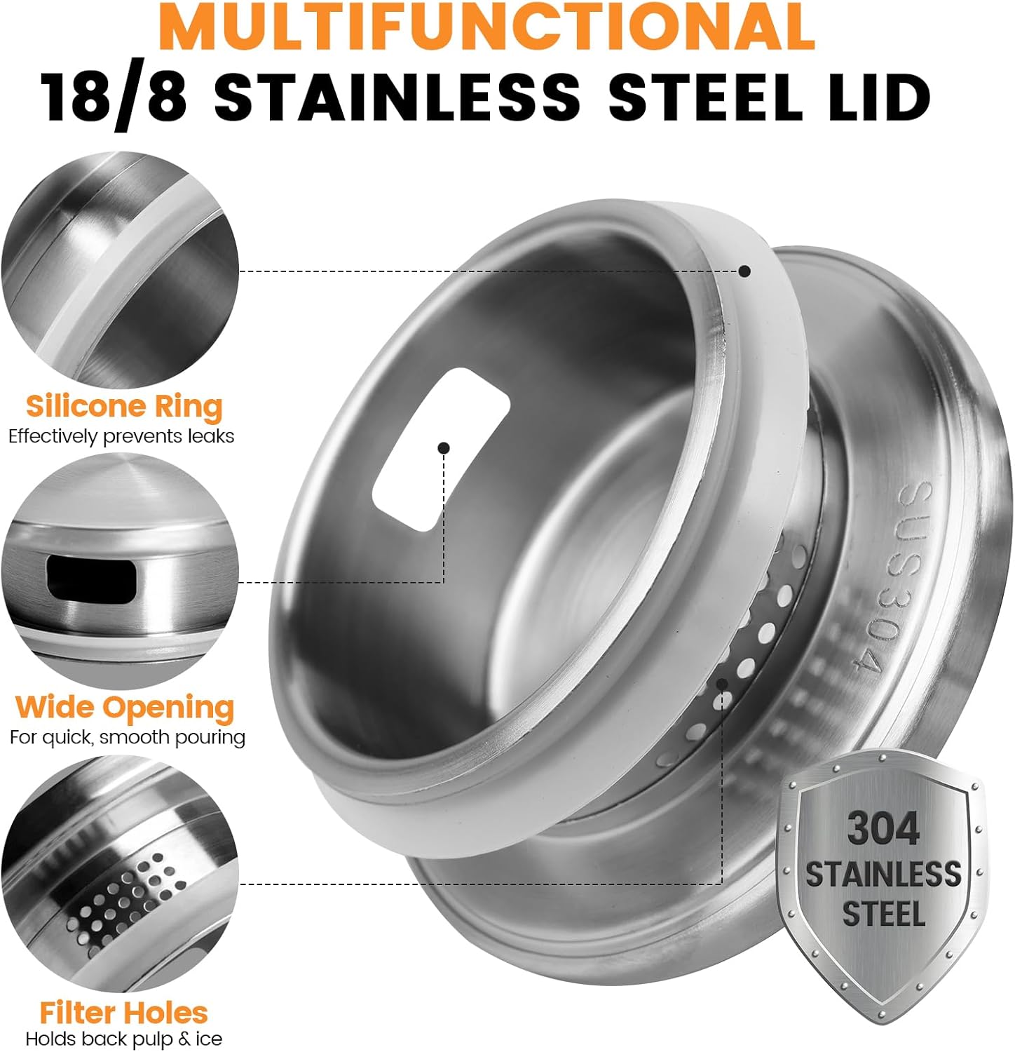 Glass Pitcher with Lid and Handle, 2.2L Borosilicate Glass Water Carafe, Stainless Steel Dual-Filter Lid, Heat Resistant for Hot/Cold Beverages – Iced Tea, Coffee, Juice, Cold Brew, 2 Pack