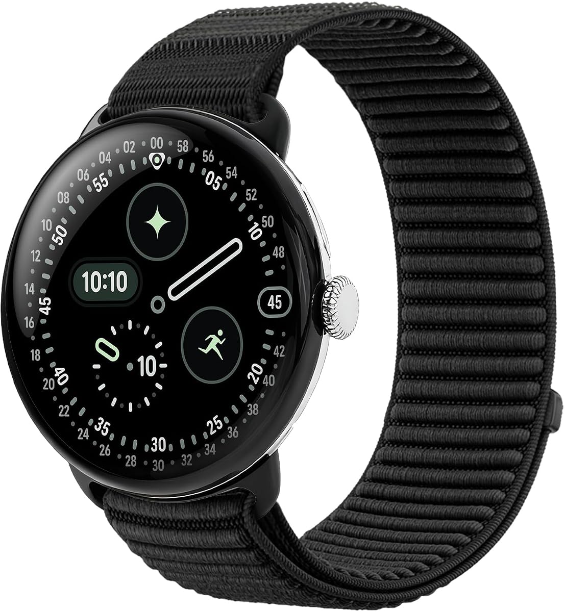 Correas deportivas con bucle de nailon para Google Pixel Watch 4/3/2/1 Correa de 45 mm y 41 mm | Conector de acero mejorado, correas de repuesto trenzadas suaves y transpirables para mujeres y hombres