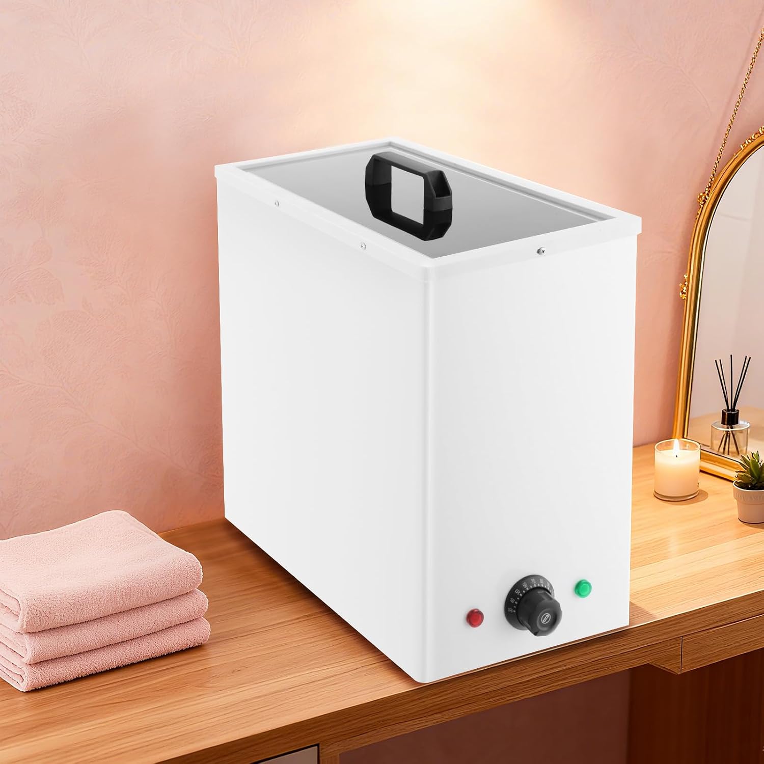 7.9 Gallon Steam Towel Warmer Cabinet, 9-Temperature Settings for Heating, Large Capacity Commercial Heater for Spa, Salon, Clinic, Home