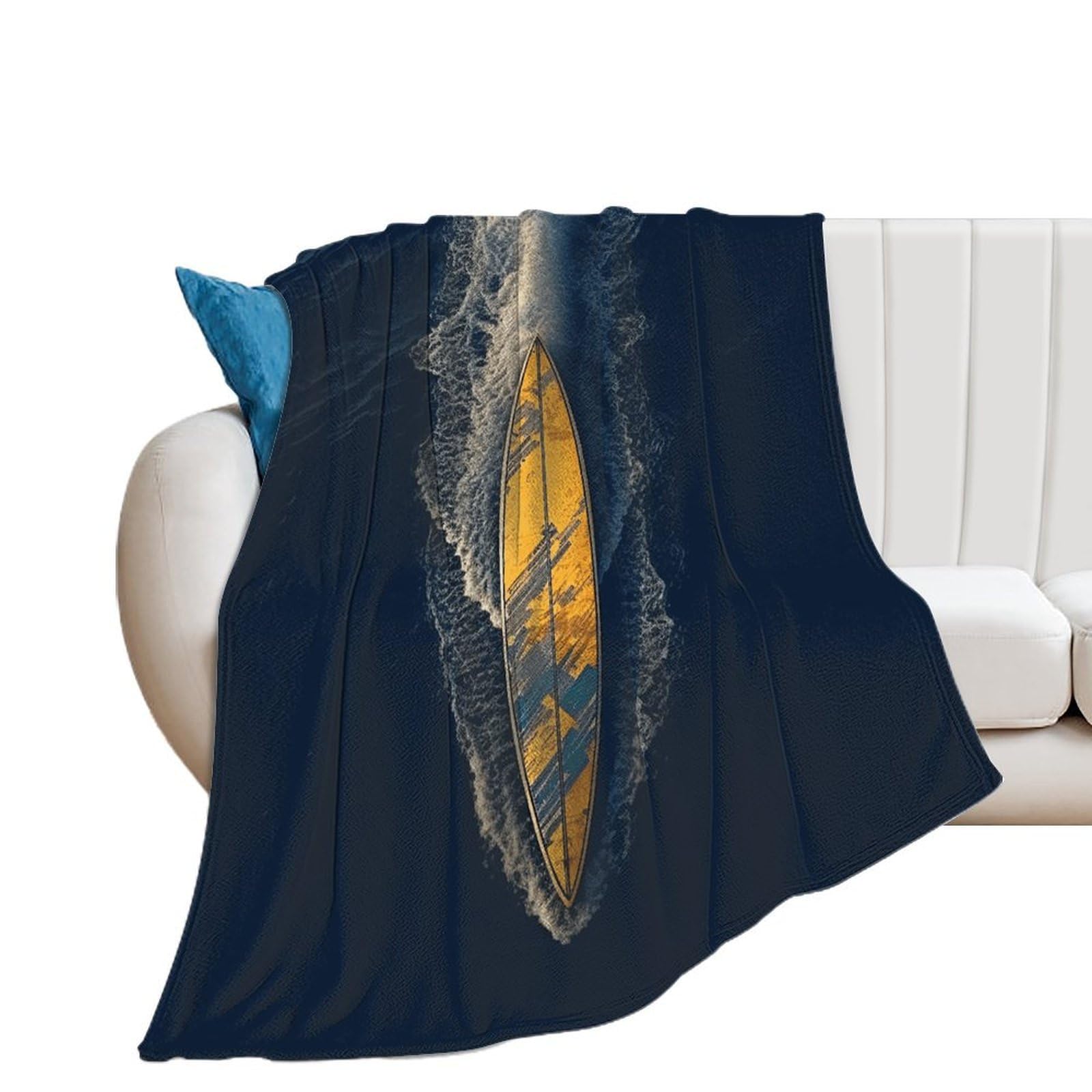 Surfboard Throw Blanket for Couch Super Soft Warm Lightweight Throw Blankets Cozy Flannel Bed Blanket Cute Decorative Blankets for All Seasons Home Decor Gift 30"*40"（76 * 100cm）