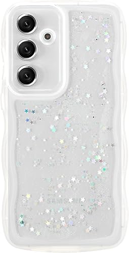 Miniatura 77 de ZTOFERA Funda protectora para Samsung Galaxy A14 4G/5G de 6.6", ondulada, con brillantina de estrella, poliuretano termoplástico transparente, suave