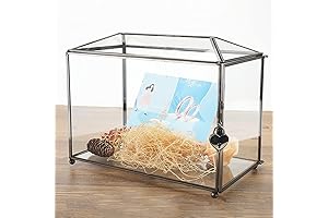 HighFree Glass Wedding Card Box with Slot and Lock