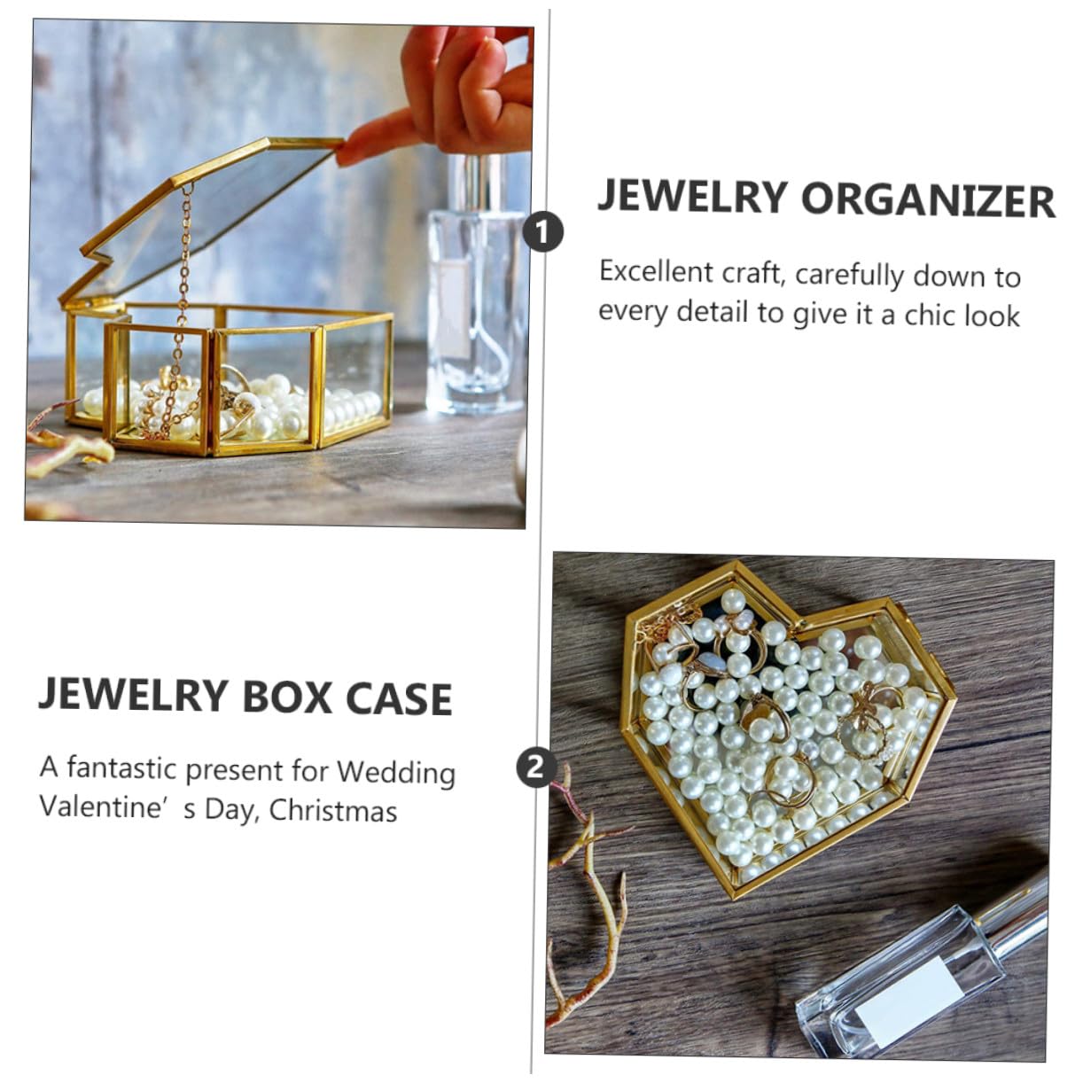 Hemobllo Joyero de Caja para Guardar Joyas Expositor para Collares y Pendientes Organizador de Exhibición de Joyas para Uso Dormitorio