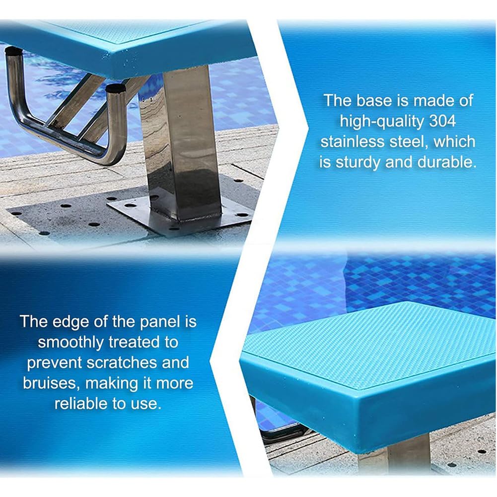 1 Trampolino for Piscine Resistente - capacità 600 libbre, Superficie Antiscivolo, Piattaforma di Salto inclinata di 15° for Allenamento/Competizione