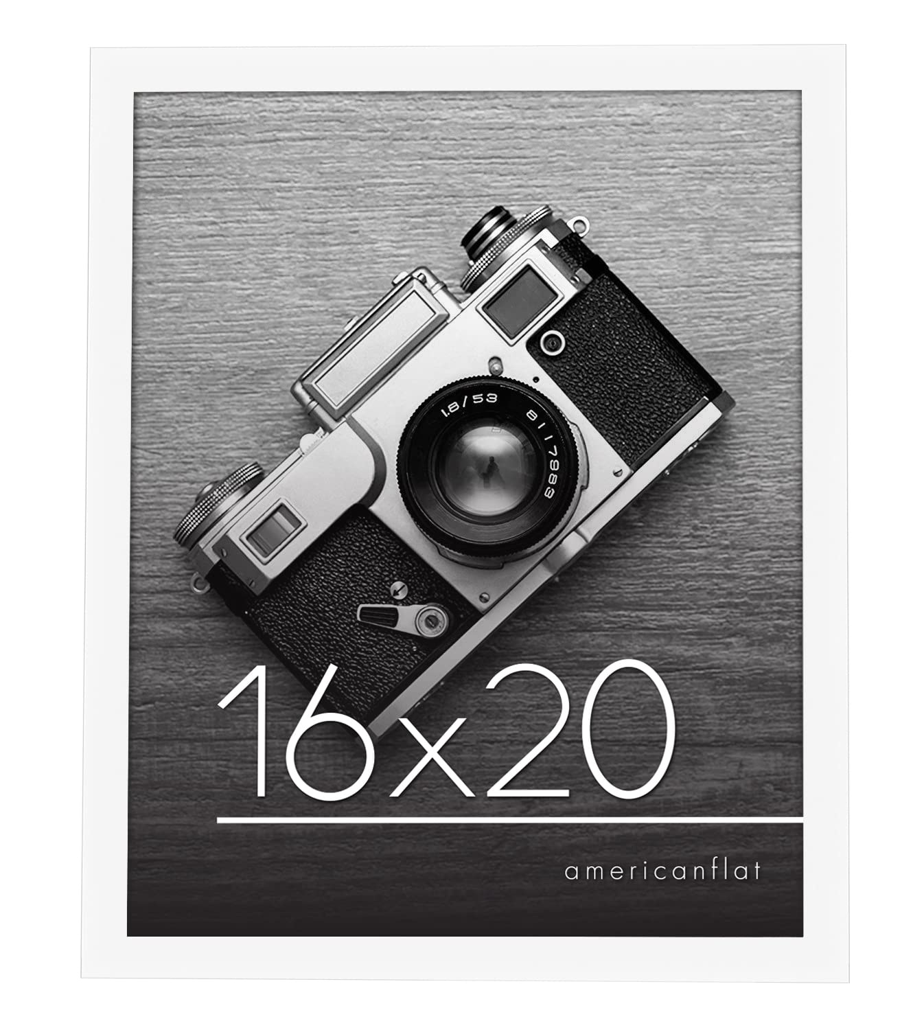 Americanflat 16x20 Picture Frame with Polished Plexiglass - White Picture Frame - Wide Photo Frames Made of Engineered Wood for Vertical or Horizontal Wall Display - Epic Collection - White