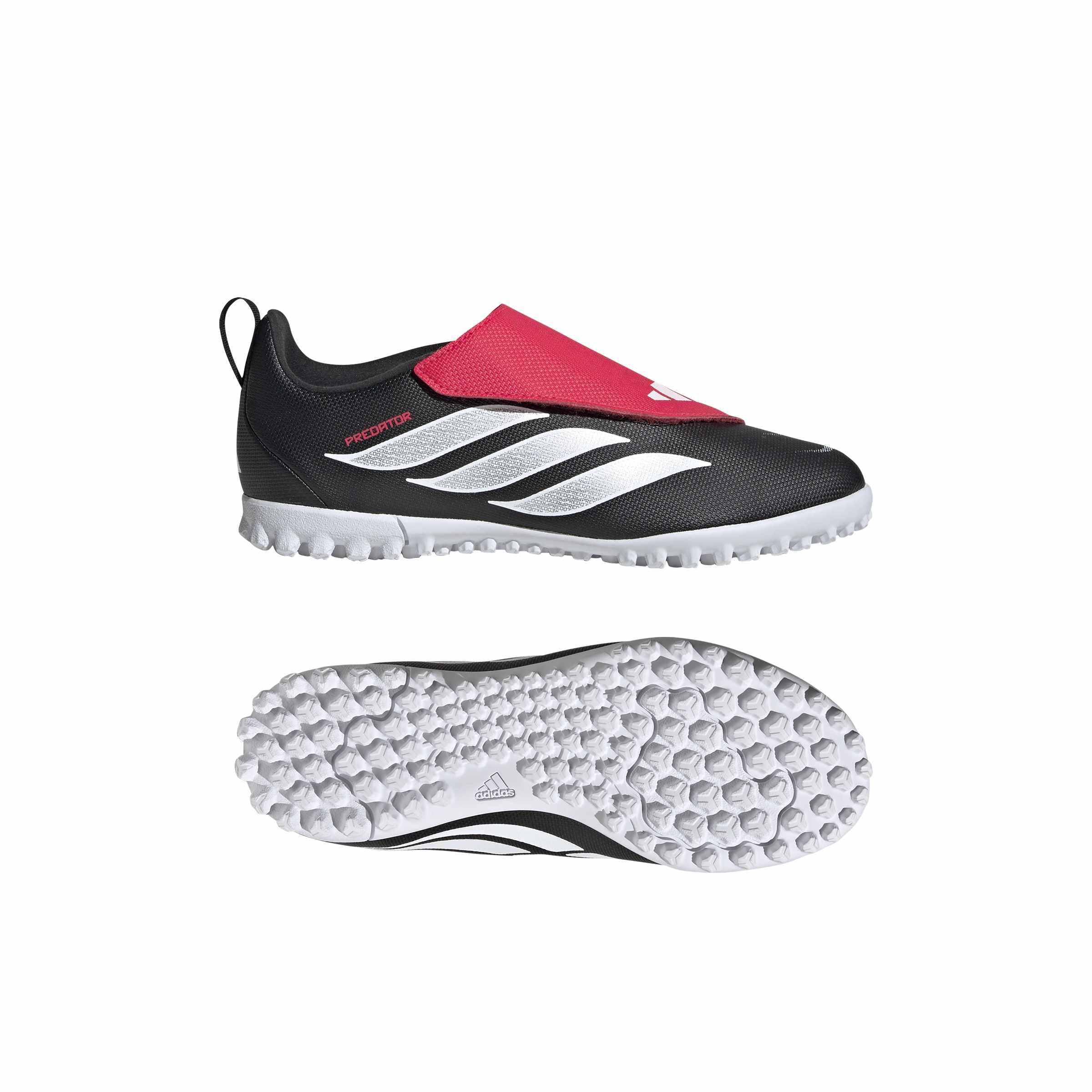 adidas Unisex Club Velcro Fold-Over Tongue Turf Football Kids Shoes, Core Black/FTWR White/Lucid Red, 11.5 UK Child