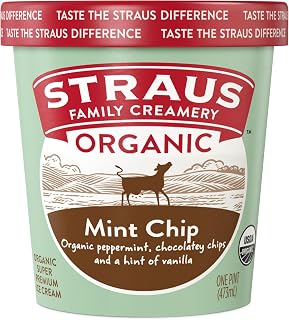 Straus Family Creamery, Organic Mint Chocolate Chip Ice Cream, 1 Pint (Frozen)