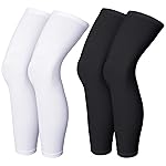 Skylety Compression Leg Sleeve Full Length Leg Sleeves Sports Cycling for Men Women, Running, Basketball(XXL,Black and White)