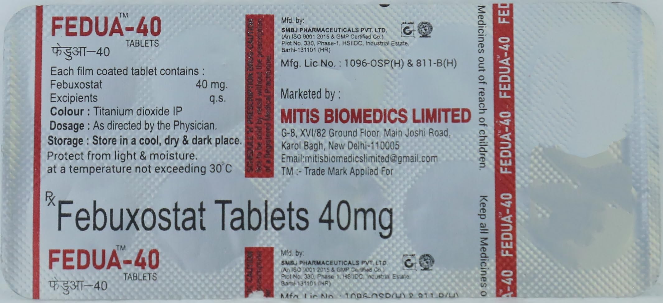 Fedua-40 - Strip of 10 Tablets