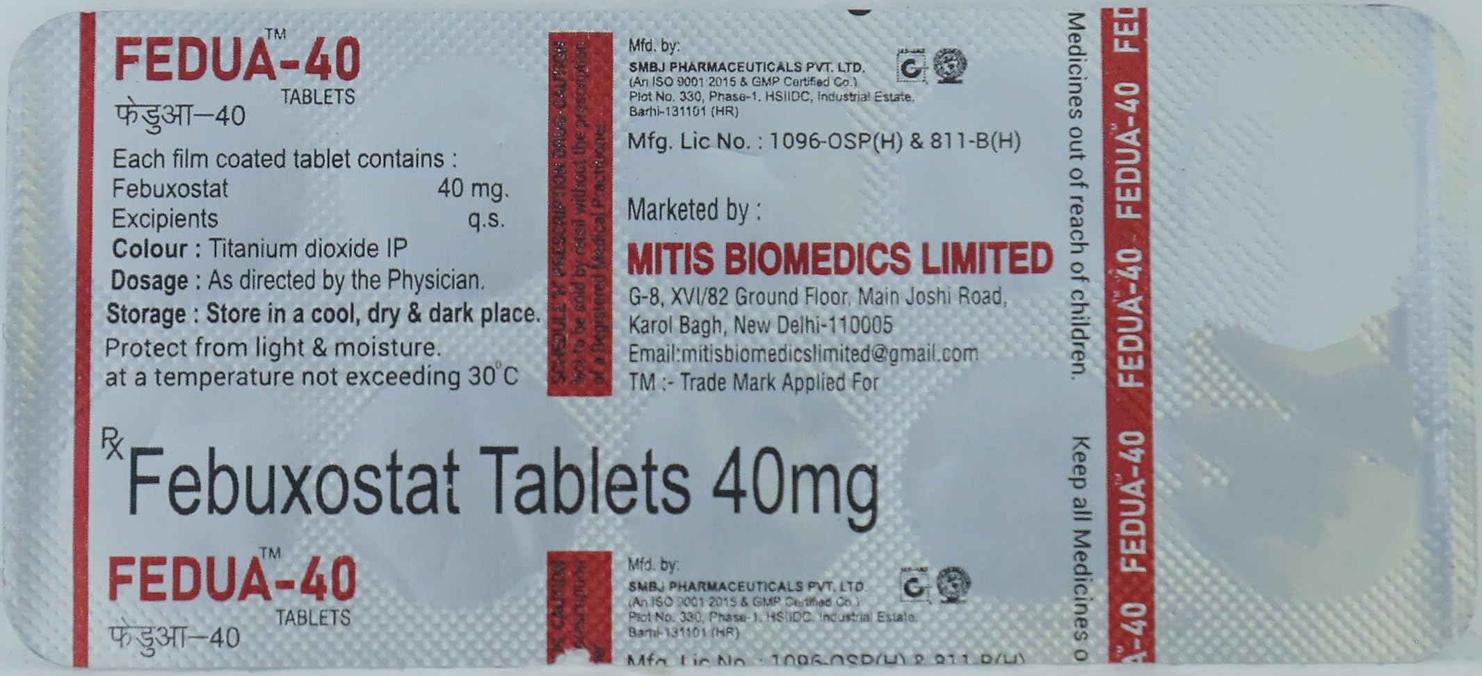 Fedua-40 - Strip of 10 Tablets