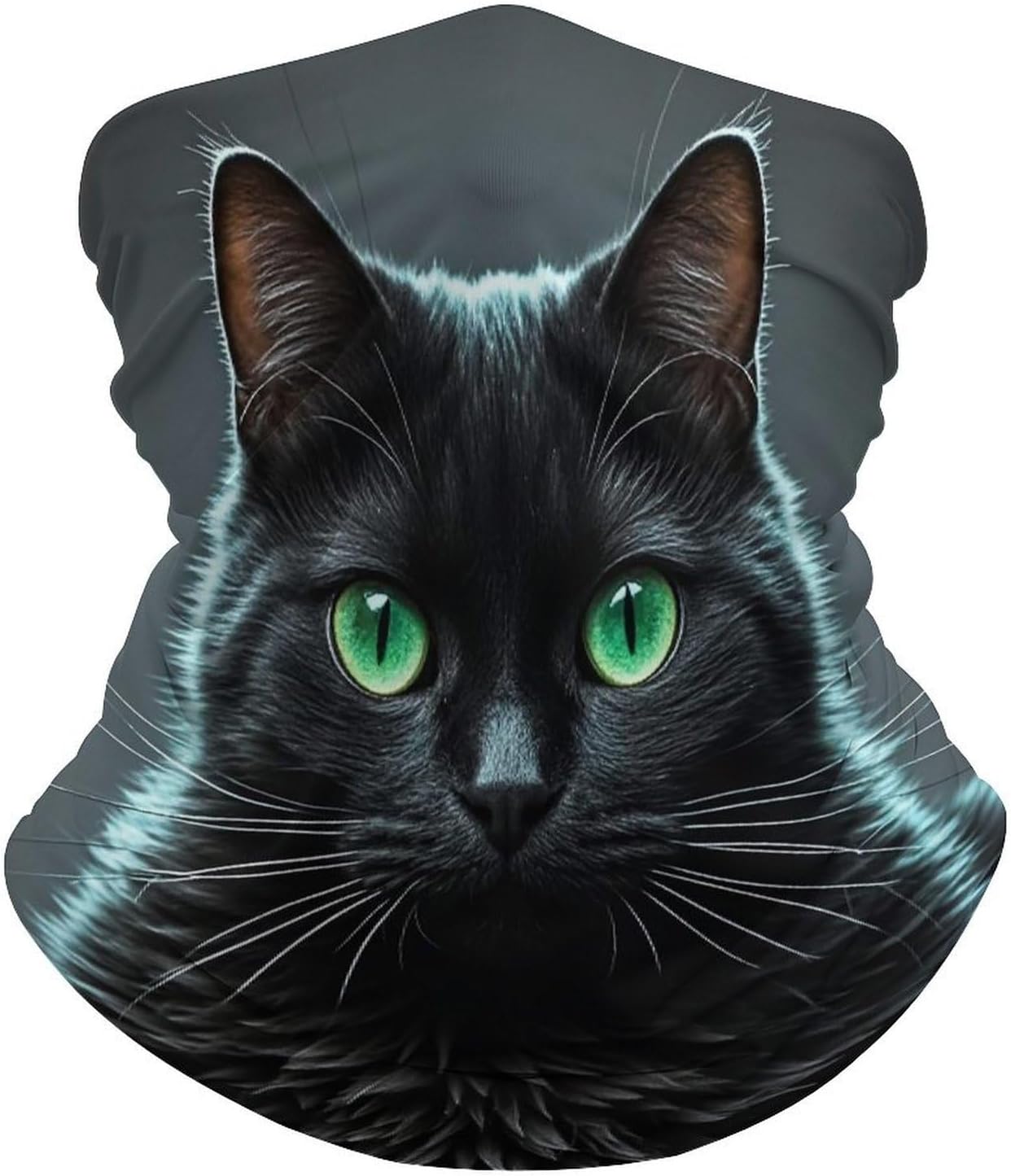 Black Cat Green Eyes Neck Gaiter for Men Women Cooling Wrap Headwear Winter Head Wrap Scarf Beautiful Headband Personality Balaclava Sport Magic Scarf Windproof Hair Bandana