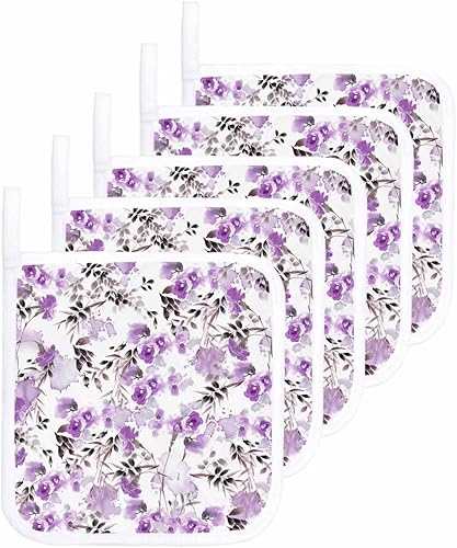 5 Packs Floral Pot Holders Sets for Kitchen,Oven Pan Plate Bowl Pads Heat Proof Mat with Hanging Loop,Terry Cloth Potholders Soft Grip for Cooking disponible en Yaxa Venezuela