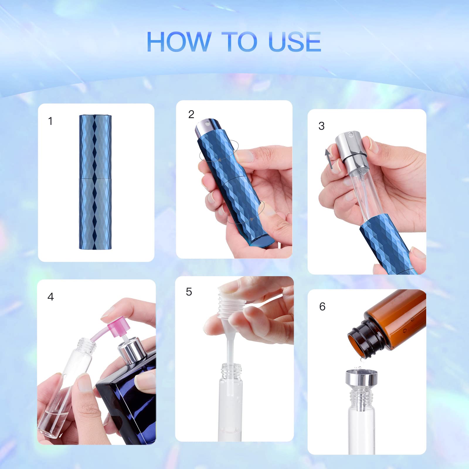 Kiiwah 8ML Parfümzerstäuber Nachfüllbar, Aluminium Parfüm