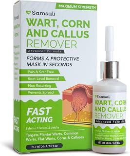 Samsali Liquid Plantar Wart Remover: 20ml Salicylic Acid Liquid for The Removal of Plantar Flat Warts Corns Calluses on Feet Toes and Hands - Safe for Teens Adults Seniors Men and Women 04