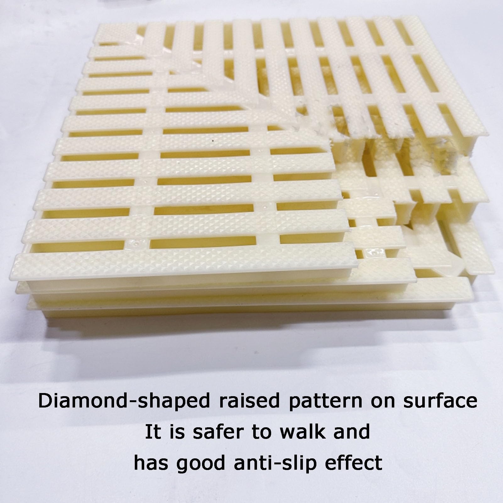 Griglia di drenaggio a sfioro, Griglia di Scarico angolare in plastica for Piscina, Bagno, Patio, terrazza, passerella, Osso, Diverse Dimensioni(Width 25cm/1pieces)