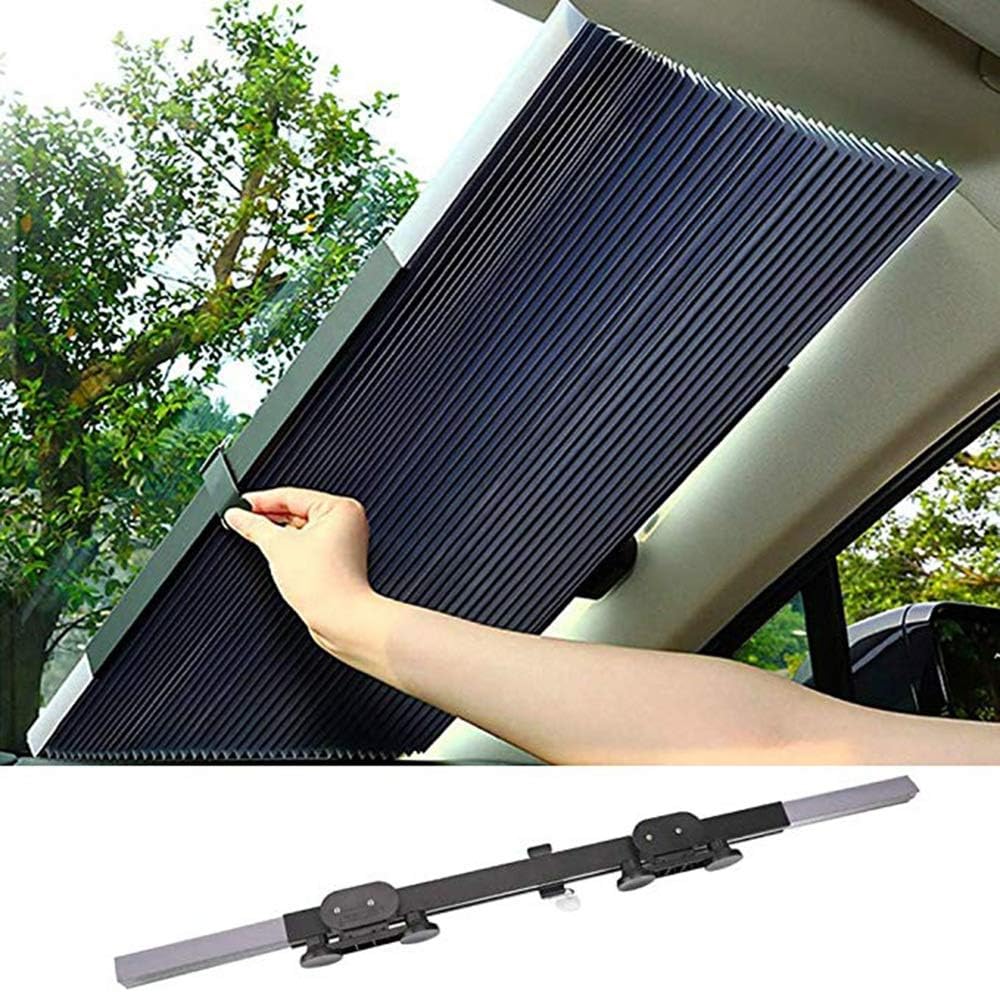 DGLIYJ Retractable Car Windshield, Visor Sun Shade Auto Front Side Window Blinds Sun Shades Anti UV Sunshades For Full Size Car SUV Truck (Size : 80cm)