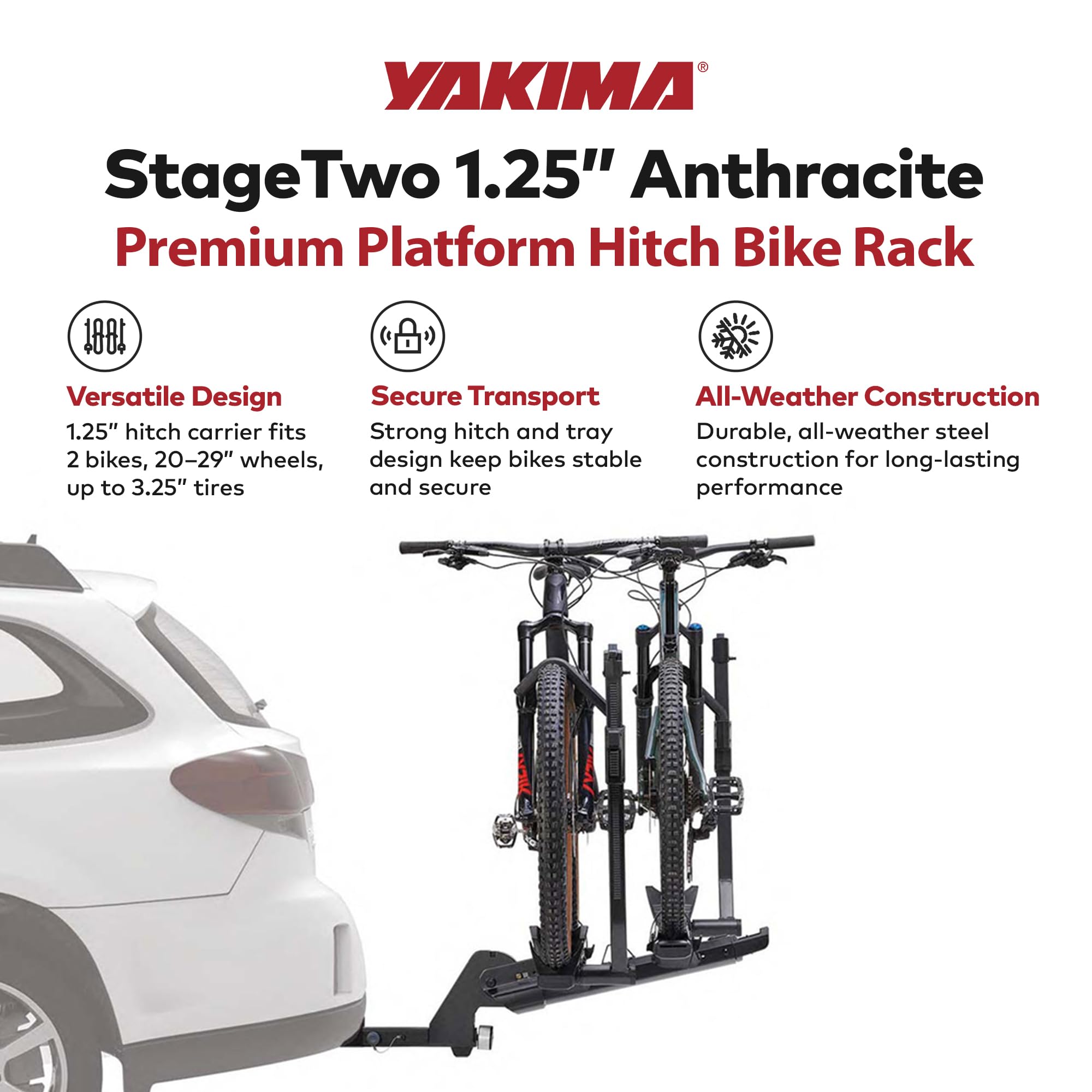 yakima サイクルキャリア シングルスピード2・1.25インチ角対応 鍵2本 