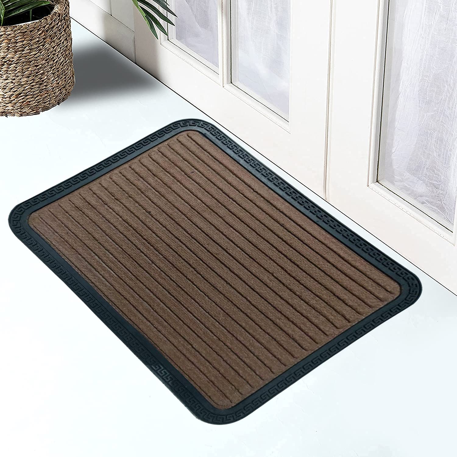 Ultica Fab Door Mats for Home Entrance, Indoor Rubber Mat Outdoor Waterproof Bathmat Heavy Duty for Entry Areas Inside Door Mat Non-Slip Back Dirt Trapper for Bathroom (60 x 40 Cm, Brown) (B09132TH2P) Amazon Price History, Amazon Price Tracker