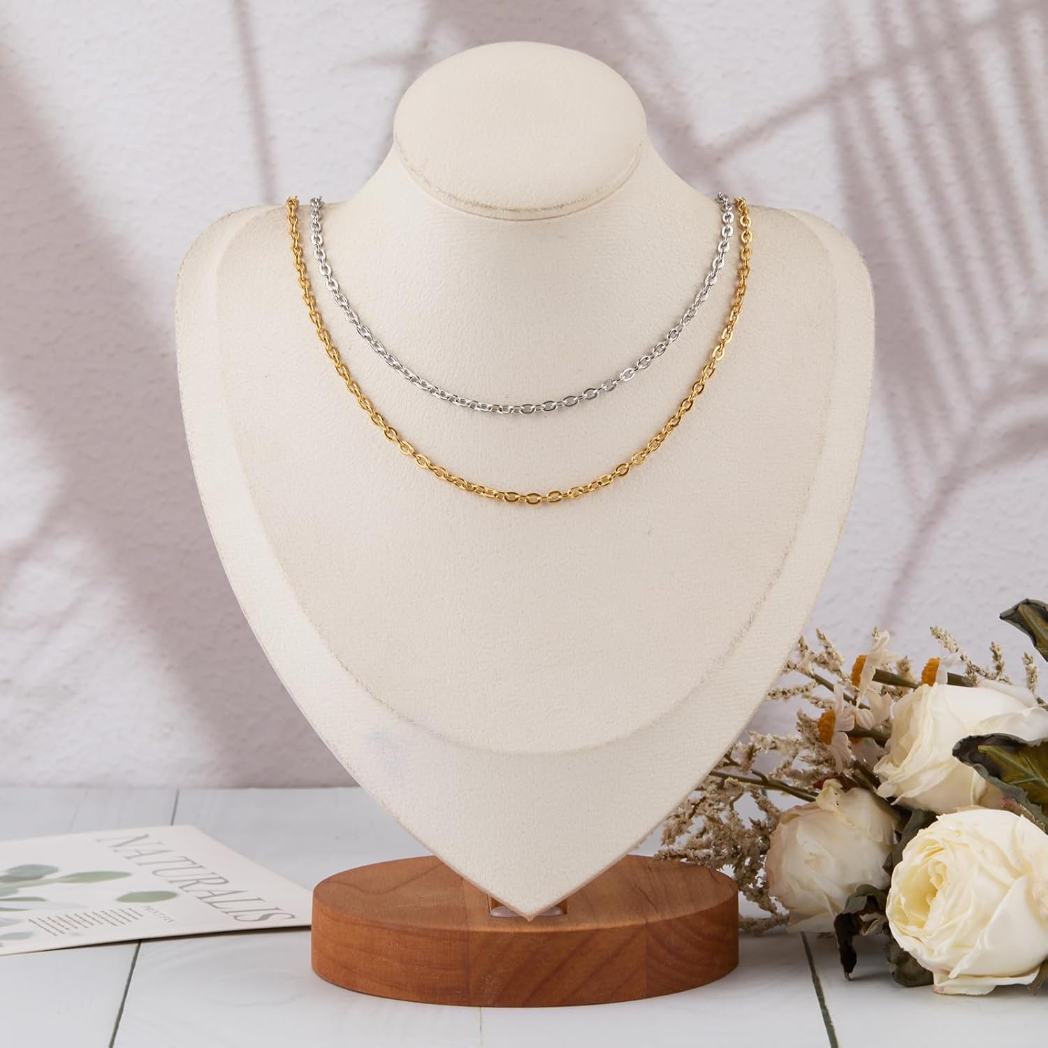 SMYHTGLIF 32.8 Feet Stainless Steel Chain for Jewelry Making 2 Rolls Gold and Silver Jewelry Making Chains Craft Chain Roll Oval Cable Bulk Chain Jewelry Supplies - Image 7