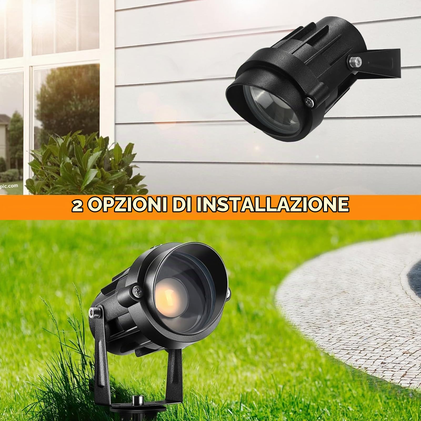 Illuminazione per esterni a LED da giardino, faretto da giardino, 7 W, 12 V, 24 V, illuminazione a bassa tensione, impermeabile IP66 LED, per terrazza Corte Ch