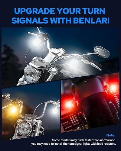 Miniatura 7 de Benlari Nueva versión 1157 Bombillas LED intermitentes, luces traseras delanteras de 2 pulgadas con lentes ahumadas para Harley Davidson Touring